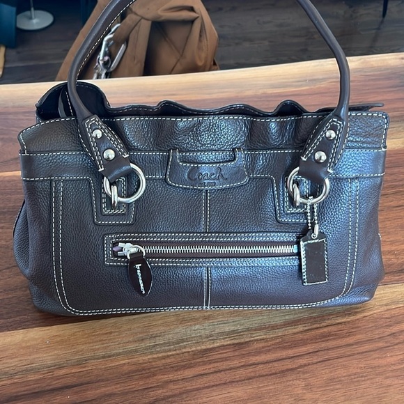 Coach (Mahogany brown) Pebbled Leather Satchel. P/M